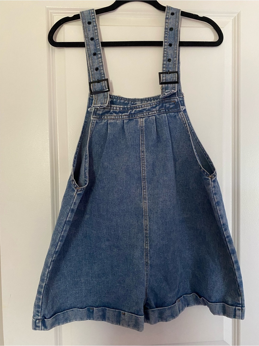 Denim Overall Shorts - Blue